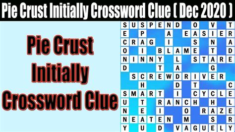 We will try to find the right answer to this particular crossword clue. . Pie crust design crossword clue